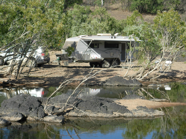 caravan in outback